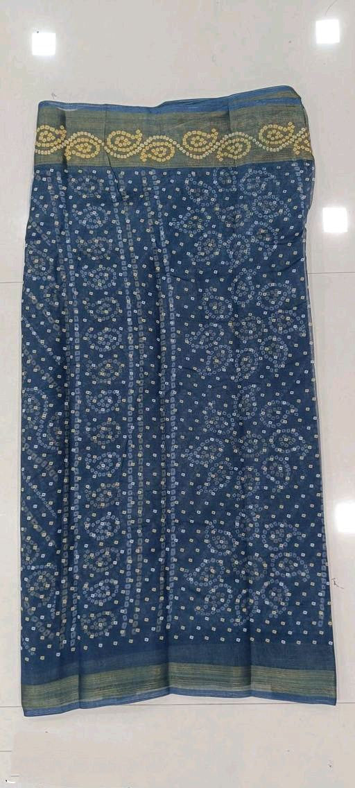 Zarina Bandhej Cotton Grey Saree By Ivaara | Best Option For Gifting.