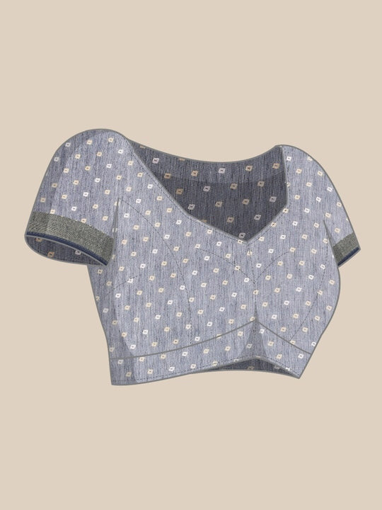 Zarina Bandhej Cotton Grey Saree By Ivaara | Best Option For Gifting.