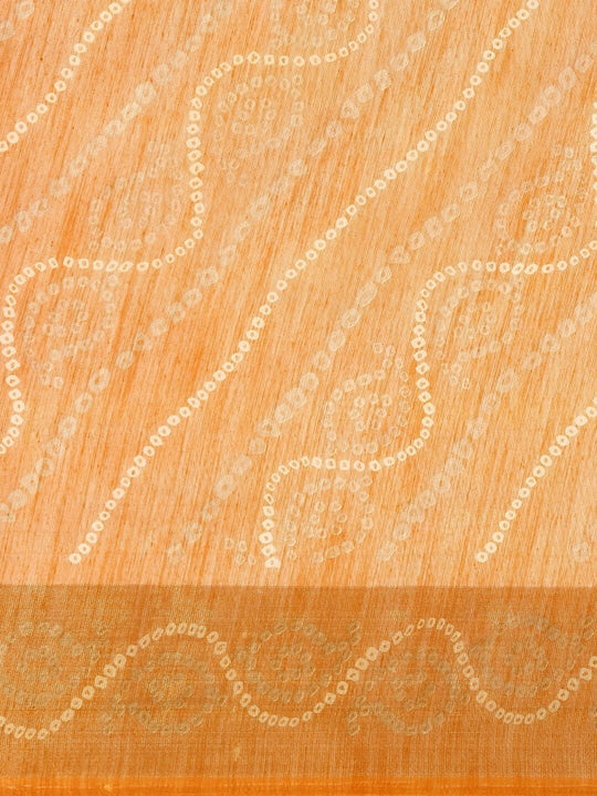 Zarina Bandhej Cotton Yellow Saree By Ivaara | Best Option For Gifting.