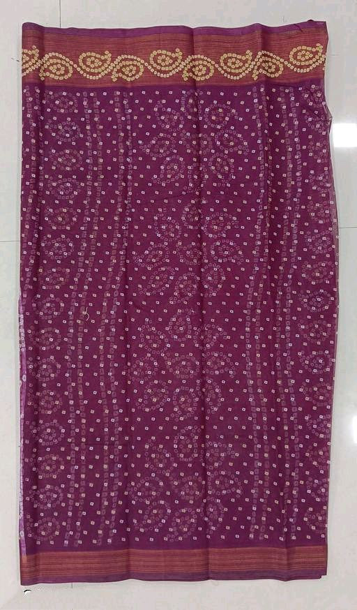 Zarina Bandhej Cotton Wine Saree By Ivaara | Best Option For Gifting.