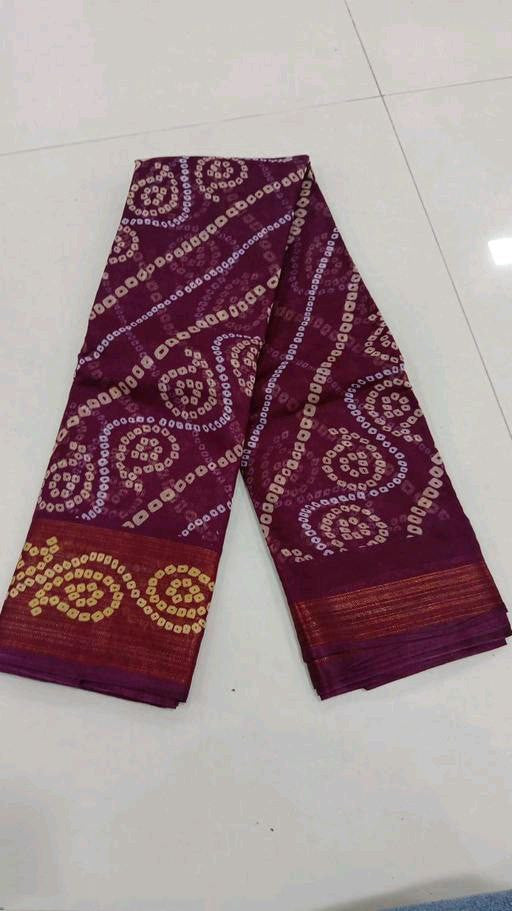 Zarina Bandhej Cotton Wine Saree By Ivaara | Best Option For Gifting.