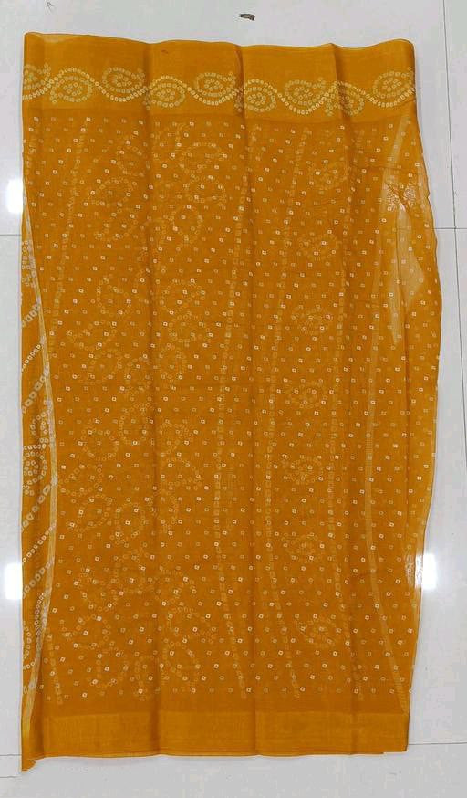 Zarina Bandhej Cotton Yellow Saree By Ivaara | Best Option For Gifting.