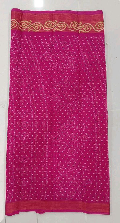 Zarina Bandhej Cotton Pink Saree By Ivaara | Best Option For Gifting.