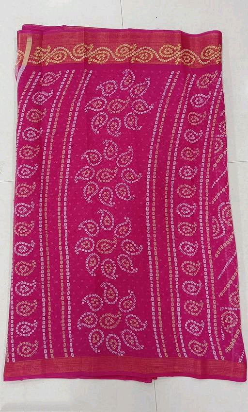 Zarina Bandhej Cotton Pink Saree By Ivaara | Best Option For Gifting.